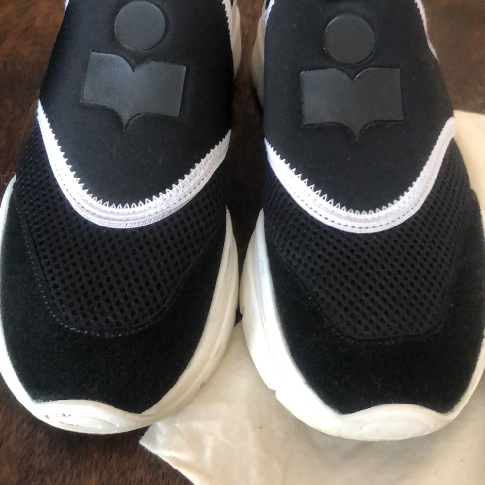 ISABEL MARANT Slip On Sneaker w/Logo, Suede & Neoprene 36/6 - Picture 9 of 10